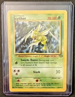 Pokemon TCG - Scyther - 26/64 Rare - Unlimited - JUNGLE 1999 WOTC: MP/HP - Image 3