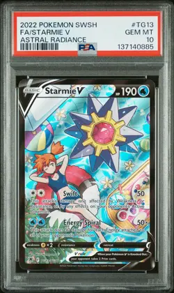 2022 POKEMON SWORD & SHIELD ASTRAL RADIANCE #TG13 FULL ART/STARMIE V PSA 10 - Image 1