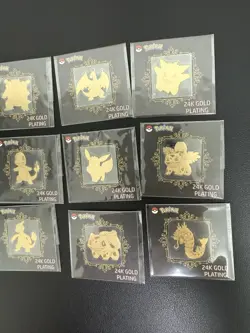 Korea Pokemon Striking Popping Candy 24k Gold Plated Sticker Lot 49 No Mew - Image 3
