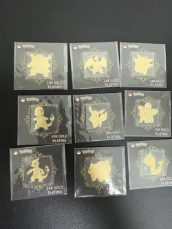 Korea Pokemon Striking Popping Candy 24k Gold Plated Sticker Lot 49 No Mew - Image 4
