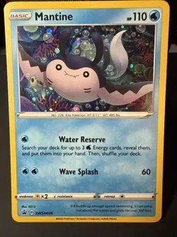 Pokemon TCG Sword & Shield - Mantine SWSH026 - Black Star Promo Holo Rare - Image 1