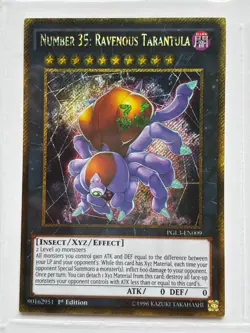 Yu-Gi-Oh Number 35: Ravenous Tarantula PGL3-EN009 Gold Secret Rare 1st Ed NM - Image 1