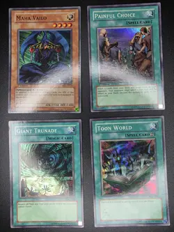 Yugioh 1996 MRL Super Rare Bundle Maha Vailo Painful Choice Toon World Giant Tru - Image 1