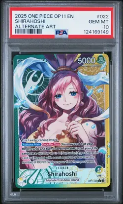 2025 One Piece Shirahoshi Alternate Art Leader 022 PSA 10 Gem Mint - Image 1