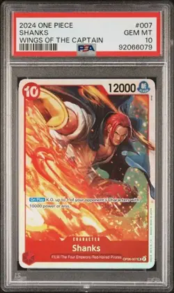 OP06-007 One Piece CCG TCG SHANKS Wings of the Captain Foil PSA 10 English - Image 1