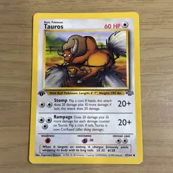 Tauros 47/64 1st Edition - Jungle - Pokemon Card - Lightly Played - Image 1