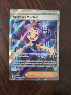 Pokemon TCG Acerola's Mischief #165/132 Holo Ultra Rare Full Art NM Card - Image 1