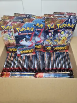 10x SURGING SPARKS Sealed BOOSTER PACKS (10 Pokemon Cards Per Pack) - Image 1