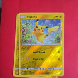 Pikachu Common Hidden Fates 19/68 Lightning Reverse Holo Pokemon Card Near Mint - Image 1