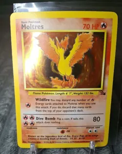 Moltres 12/62 Fossil Unlimited (1999) Holo Rare Card Vintage WOTC Pokemon TCG - Image 1
