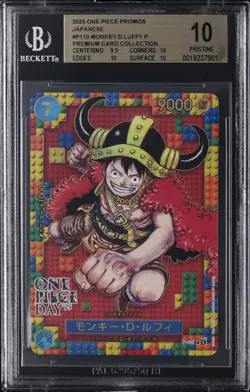 2025 ONE PIECE PROMOS JPN PREM CARD COLLECTION #P110 MONKEY D. LUFFY P BGS 10 - Image 1