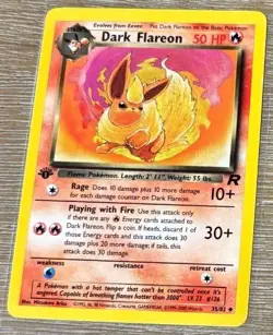 Pokemon Card - Dark Flareon Team Rocket 35/82 Uncommon 1st Edition NM - Image 1