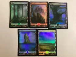 MTG Judge Promo Pack 2014 Full Art Land Set Foil NM/LP (9708) Graded Power - Image 1