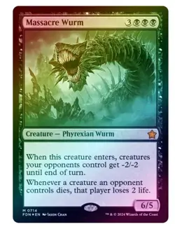 1x Massacre Wurm **FOIL** - Foundations Mythic! NM Mint! - Image 1