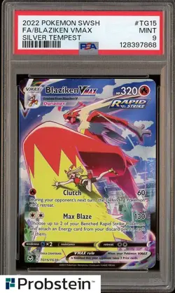 2022 Pokemon SWSH Silver Tempest #TG15 FA Blaziken VMAX PSA 9 MINT - Image 1