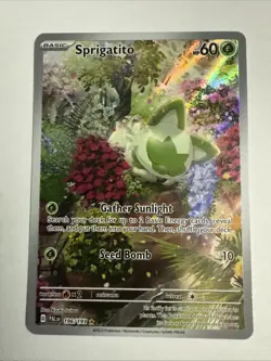 Pokemon TCG Sprigatito Scarlet & Violet Paldea Evolved Holo Card 196/193 - Image 1