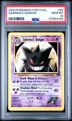 2000 POKEMON GYM CHALLENGE #29 SABRINA'S GENGAR PSA 10 - Image 1