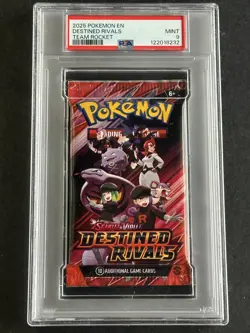 2025 Pokemon Scarlet & Violet Destined Rivals Team Rocket Sealed Pack PSA 9 - Image 1