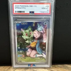 2025 POKEMON SIMPLIFIED CHINESE CBB1 C-GEM PACK VOL 1 #09 SPRIGATITO PSA 10 - Image 1