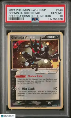 2021 Pokemon SWSH Black Star Promo Greninja-Gold Star Celebrations ETB PSA 10 - Image 1
