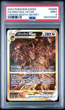 2023 POKEMON SWORD & SHIELD CROWN ZENITH SECRET FULL ART/GIRATINA VSTAR PSA 9 - Image 1