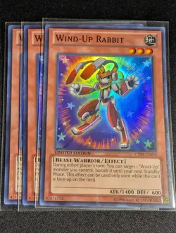 Yugioh - 3x Wind-up Rabbit CT09-EN010 Limited Edition Super Rare NM - Image 1