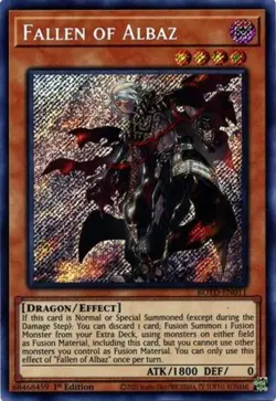 Yugioh! LP Fallen of Albaz - ROTD-EN011 - Secret Rare - 1st Edition Lightly Play - Image 1