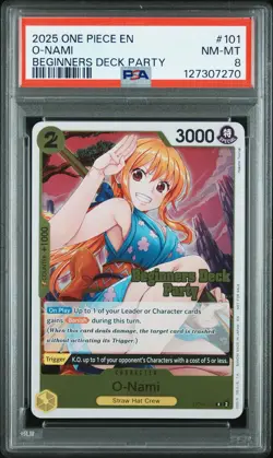 2025 One Piece O-Nami #OP06-101 Beginners Deck Party PSA 8 - Image 1
