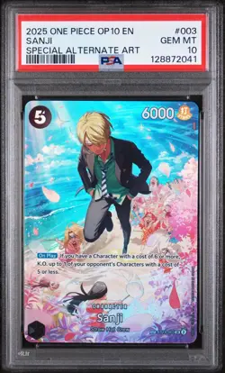 2025 One Piece OP10 Royal Blood ST14-003 Sanji Special Alternate Art PSA 10 - Image 1