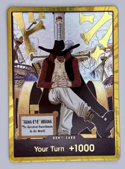 DON!! Card Gold Mihawk Alt OP14 - ONE PIECE - NM - IN HAND - Image 1