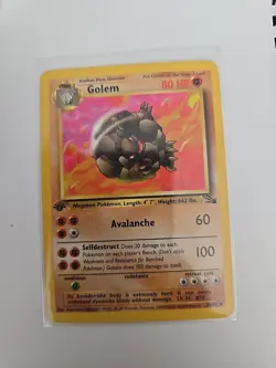 Pokemon TCG Fossil Golem 1st Edition Uncommon Card 36/62 - Image 1