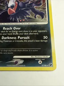 Pokemon Darkrai Holo Rare Card 3/106 Great Encounters Series LP See Photos - Image 3