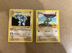 Machoke + Machop Shadowless Pokemon Card Lot Vintage WOTC Hp - Image 1