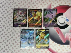Pokemon Chinese Gem Pack Vol 2 CBB2C Eeveelution V Card Lot (5) - Image 1