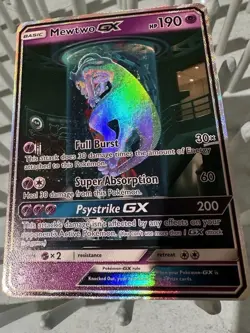 Pokemon Mewtwo GX TCG Shining Legends Holo Card 78/73 Secret Rare - Image 1