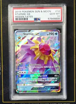2019 POKEMON SUN & MOON HIDDEN FATES #14 STARMIE GX PSA 10 - Image 1