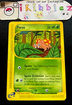 Paras 99/147 LP Vintage WoTC AQUAPOLIS Pokemon Card. Free Tracked Shipping! - Image 1