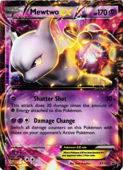 Pokemon TCG Mewtwo EX XY Black Star Promos XY107 Holo Promo LP/MP - Image 1