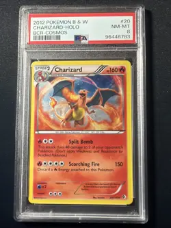 2012 POKEMON B&W BOUNDARIES CROSSED COSMOS #20 CHARIZARD-HOLO PSA 8 - Image 1