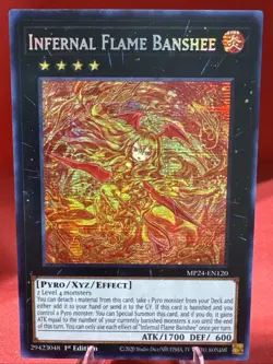 Yugioh💥Infernal Flame Banshee💥MP24-EN120🔥Prismatic Secret Rare 🔥1st Ed - Image 1