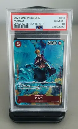 PSA 10 2023 One Piece Japanese Marco Alt Art OP03-013 - Image 1