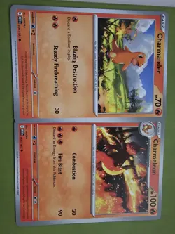 Charmander 4 and Charmeleon 5 Pokemon Card - Image 1