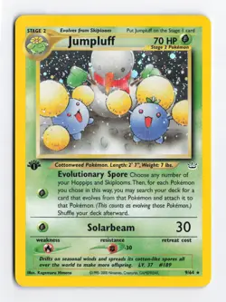 Jumpluff 09/64 Holo 1st Edition Neo Revelation Pokemon Card LP - Image 1