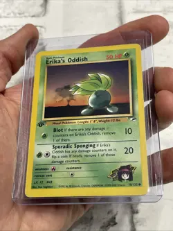 Pokemon TCG Erika's Oddish Gym Heroes 78/132 Regular Unlimited Card LP 1st Ed - Image 2