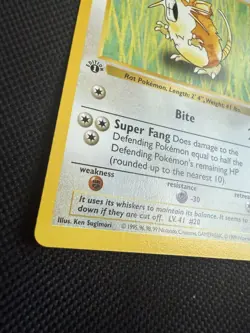 Pokemon Raticate 40/102 1st Edition Shadowless Base Set Card Unplayed Near Mint - Image 5