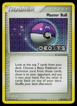 Pokemon Card - Master Ball Deoxys 88/107 Reverse Holo Stamped - Image 1
