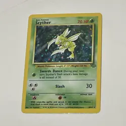Vintage Pokemon TCG Scyther 10/64 Holo Rare Jungle Card MP - Image 1