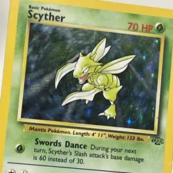 Vintage Pokemon TCG Scyther 10/64 Holo Rare Jungle Card MP - Image 2