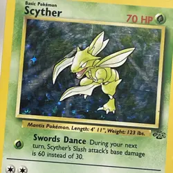 Vintage Pokemon TCG Scyther 10/64 Holo Rare Jungle Card MP - Image 3