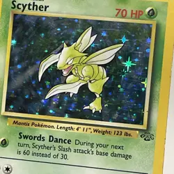Vintage Pokemon TCG Scyther 10/64 Holo Rare Jungle Card MP - Image 4